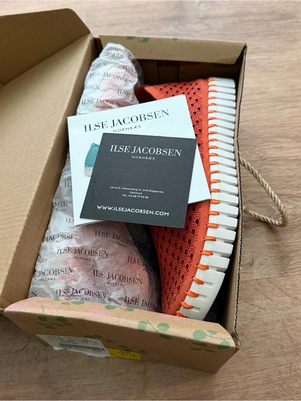 Ilse Jacobsen Camelia Woven Slip-On - Coral Orange - Picture 5 of 6